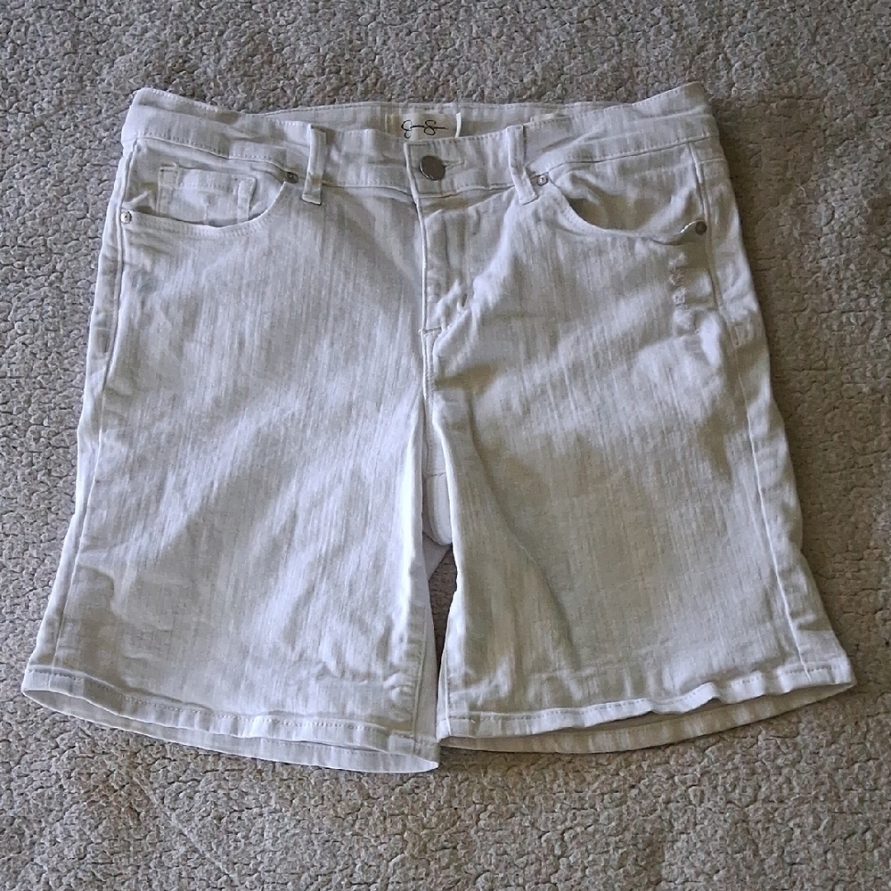 Jessica Simpson White Jean Shorts